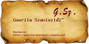 Gavrila Szaniszló névjegykártya